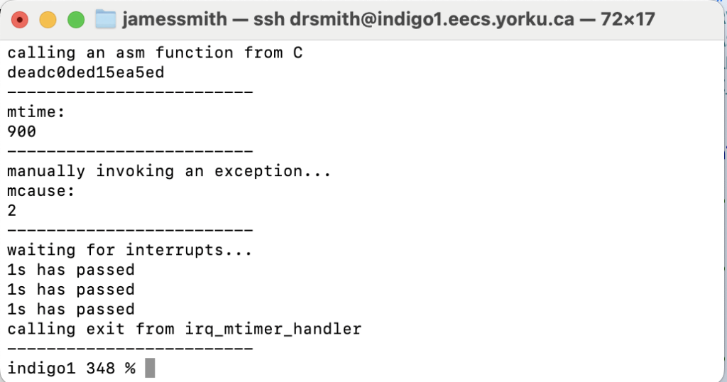 Running the simulator on the RISC-V ELF file.